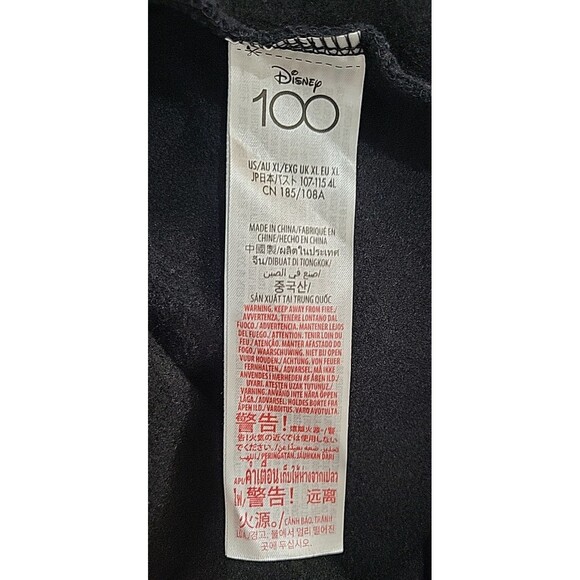 Disney 100 Friend Cropped Hoodie Womens XL Black Pullover Embroidered Characters - Picture 6 of 16